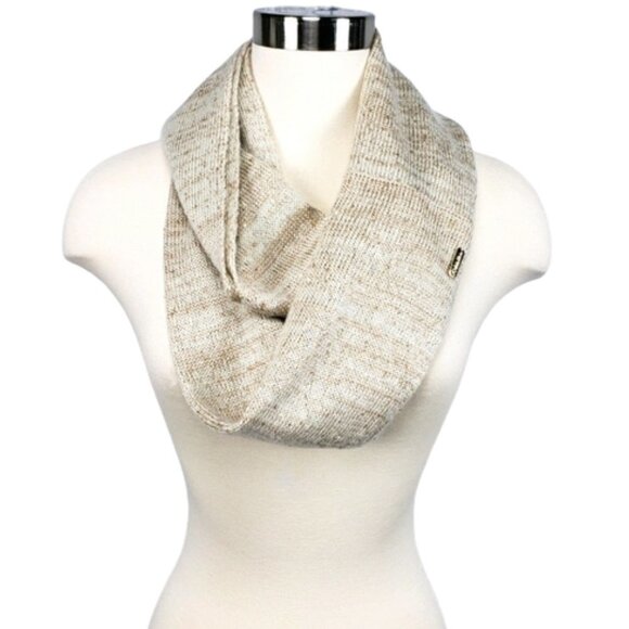 Calvin Klein Infinity Scarf Heather Tan Beige Gold Sequin - Picture 1 of 9
